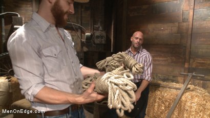 Photo number 0 from Hot cowboy tied up for the first time and shoots a load onto his face! shot for Men On Edge on Kink.com. Featuring Coby Mitchell in hardcore BDSM & Fetish porn.