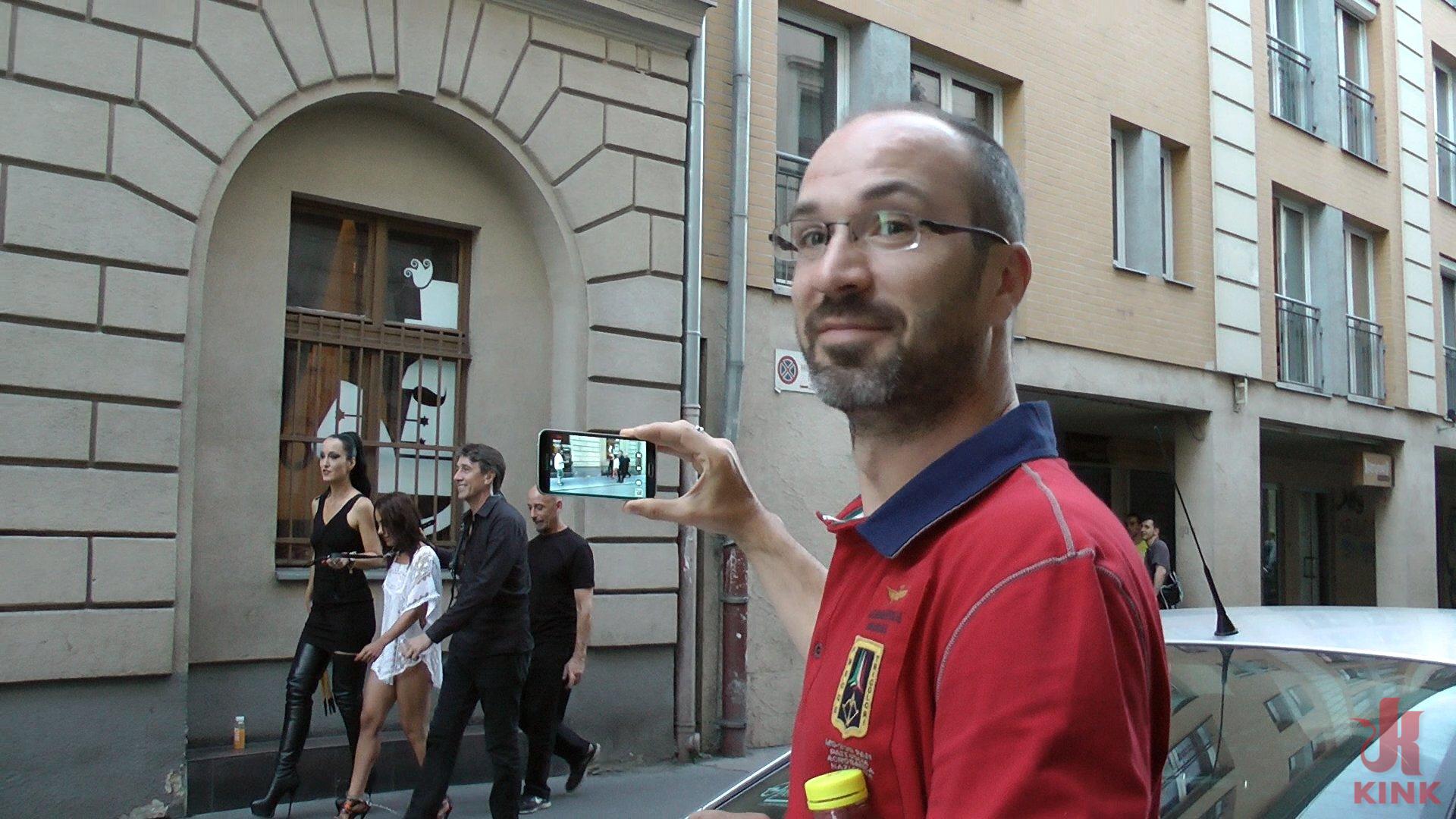 Photo number 17 from Slut with No Manners Gets the Cops Called While Sucking Dicks Outside shot for Public Disgrace on Kink.com. Featuring Fetish Liza, Steve Holmes, Nomi Melone and RAM in hardcore BDSM & Fetish porn.