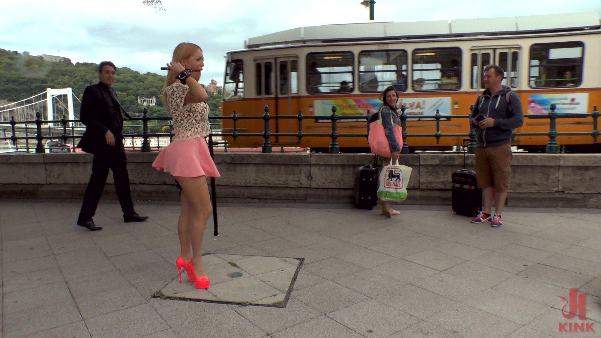 Photo number 1 from Busty Blonde Isabella Clark Public Double Penetration - Part 1 shot for Public Disgrace on Kink.com. Featuring Steve Holmes, Isabella Clark and Frank Gun in hardcore BDSM & Fetish porn.