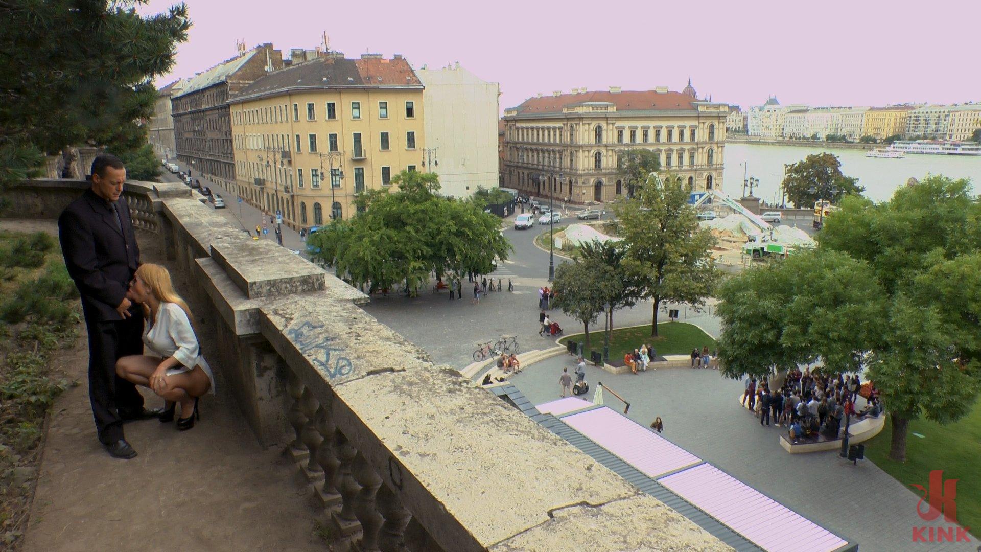 Photo number 1 from Busty Blonde Isabella Clark Public Double Penetration - Part 2 shot for Public Disgrace on Kink.com. Featuring Steve Holmes, Frank Gun and Isabella Clark in hardcore BDSM & Fetish porn.