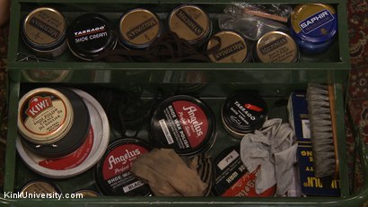 Photo number 0 from Bootblacking: The Care, the Craft, the Kink! shot for Kink University on Kink.com. Featuring Nerine Mechanique and Mike Panic in hardcore BDSM & Fetish porn.