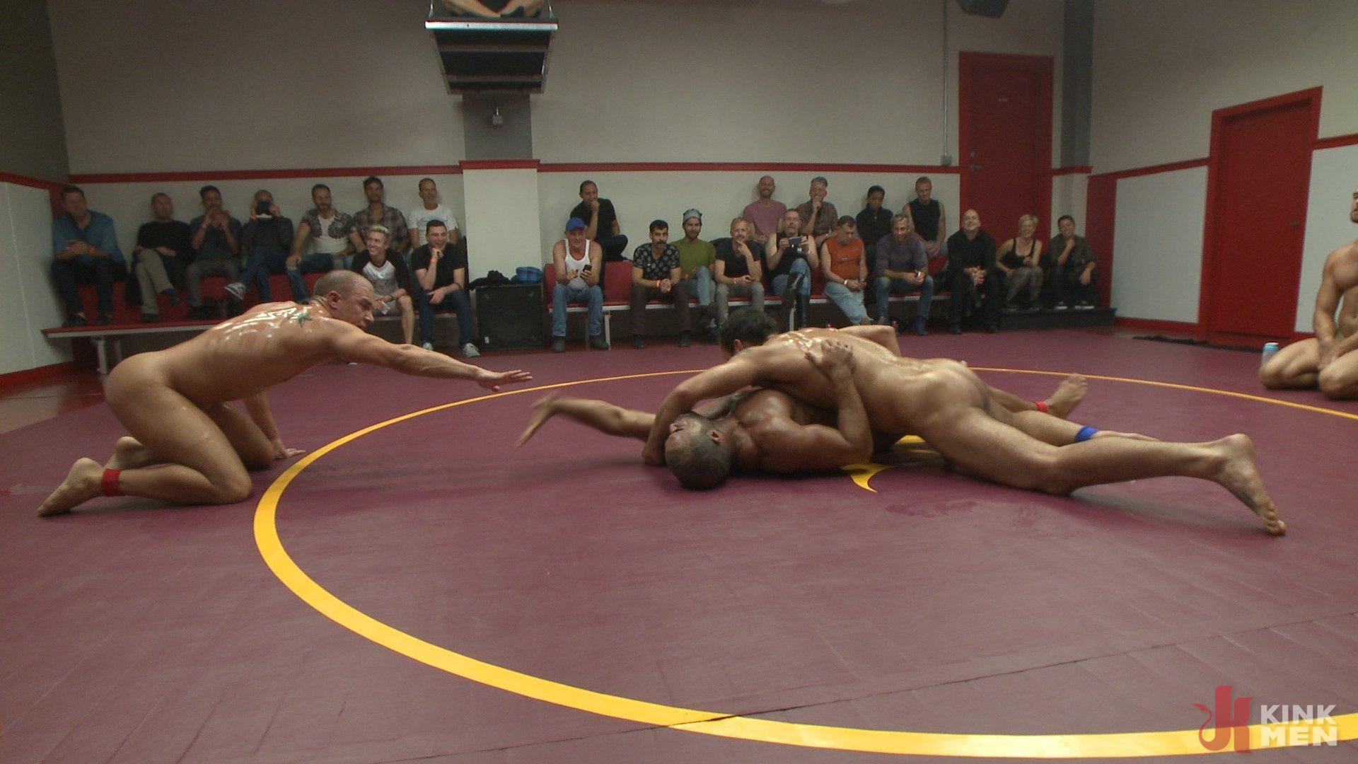 Photo number 3 from Live Tag Team Matchup: Jessie Colter & DJ vs Eli Hunter & Micah Brandt shot for Naked Kombat on Kink.com. Featuring Micah Brandt, Jessie Colter, Eli Hunter and DJ in hardcore BDSM & Fetish porn.