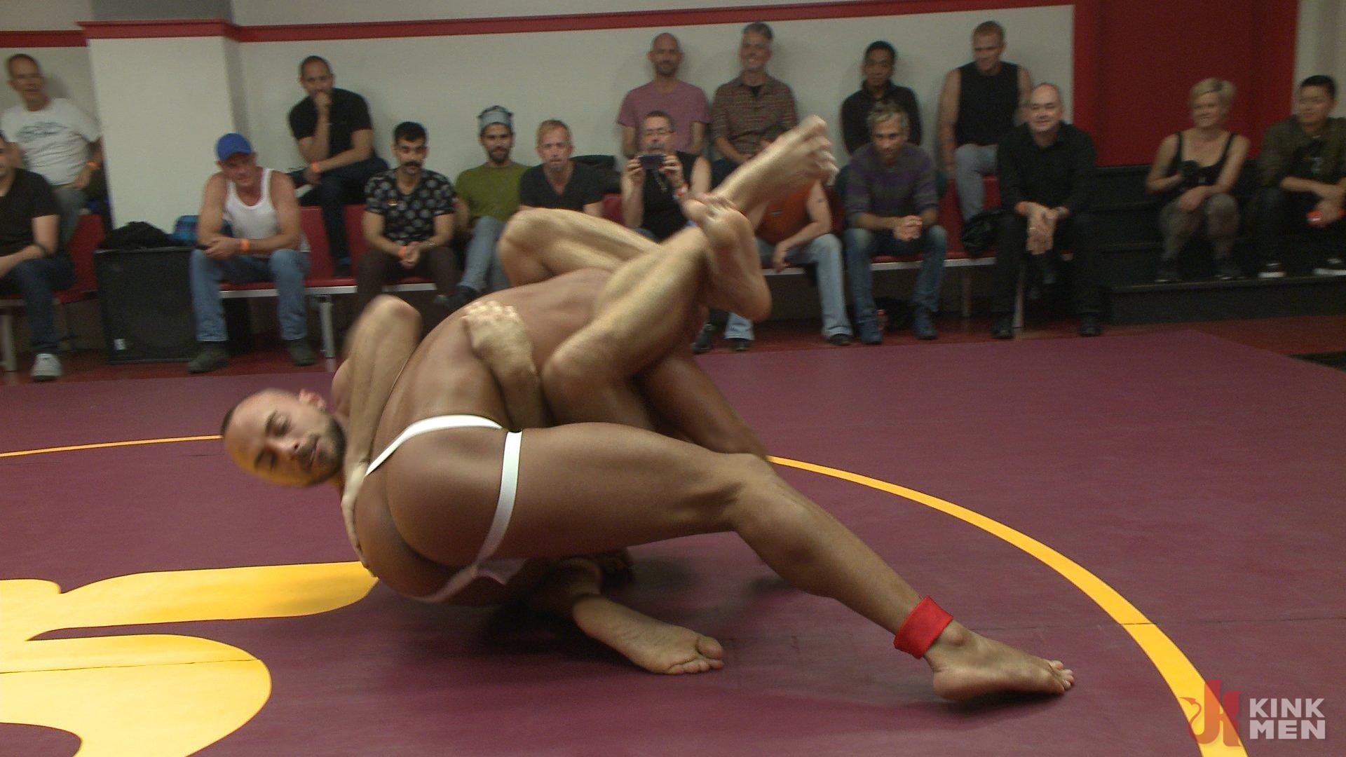 Photo number 4 from Live Tag Team Matchup: Jessie Colter & DJ vs Eli Hunter & Micah Brandt shot for Naked Kombat on Kink.com. Featuring Micah Brandt, Jessie Colter, Eli Hunter and DJ in hardcore BDSM & Fetish porn.