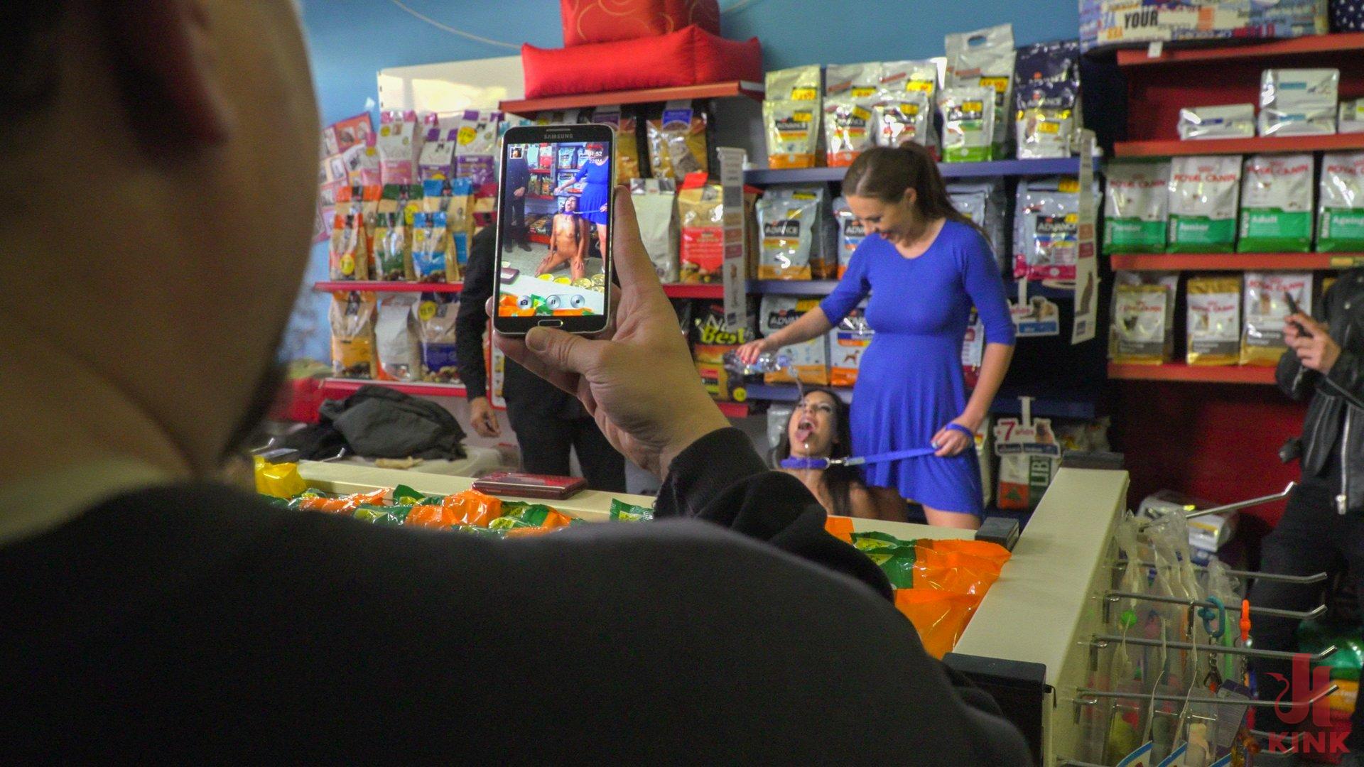 Photo number 6 from Slutty Pet Begs for a Bone!!! - Part 2 shot for Public Disgrace on Kink.com. Featuring Steve Holmes, Alexa Tomas and Tina Kay in hardcore BDSM & Fetish porn.