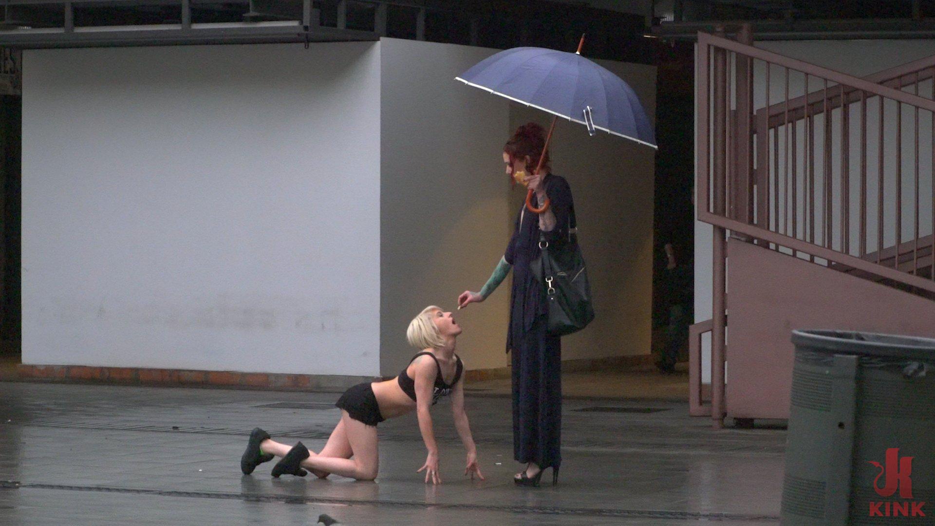 Photo number 6 from Eager Bitch Spanked And Flogged In The Rain! - Part 1 shot for Public Disgrace on Kink.com. Featuring Steve Holmes, Juan Lucho, Nora Barcelona and Silvia Rubi in hardcore BDSM & Fetish porn.