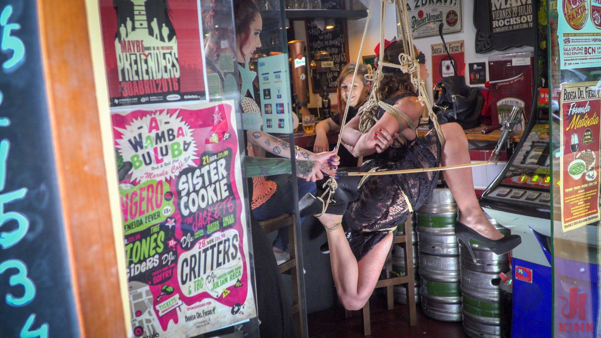 Photo number 4 from Shy Pretty Bitch Sings in Pain - Part 1 shot for Public Disgrace on Kink.com. Featuring Steve Holmes, Silvia Rubi, Pablo Ferrari and Julia Roca in hardcore BDSM & Fetish porn.