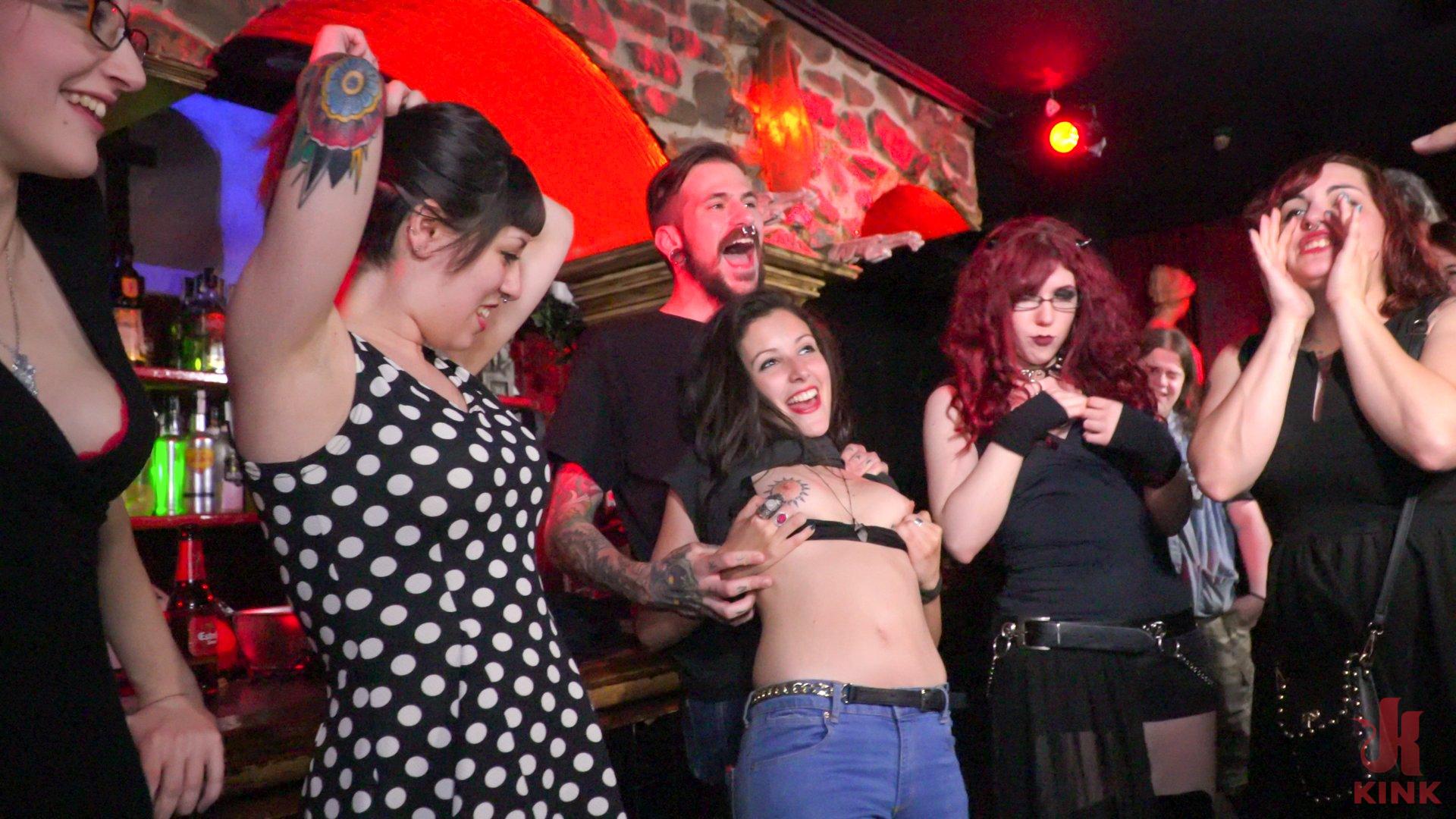 Photo number 14 from Underground Goth Club turns into a Wild Fuck Party! shot for Public Disgrace on Kink.com. Featuring Steve Holmes, Pablo Ferrari, Melody Petite and Frida Sante in hardcore BDSM & Fetish porn.