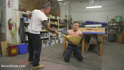 Photo number 0 from Sadistic Parole Gives Creepy Coworker a Brutal Lesson shot for Bound Gods on Kink.com. Featuring Max Cameron and Tyler Rush in hardcore BDSM & Fetish porn.