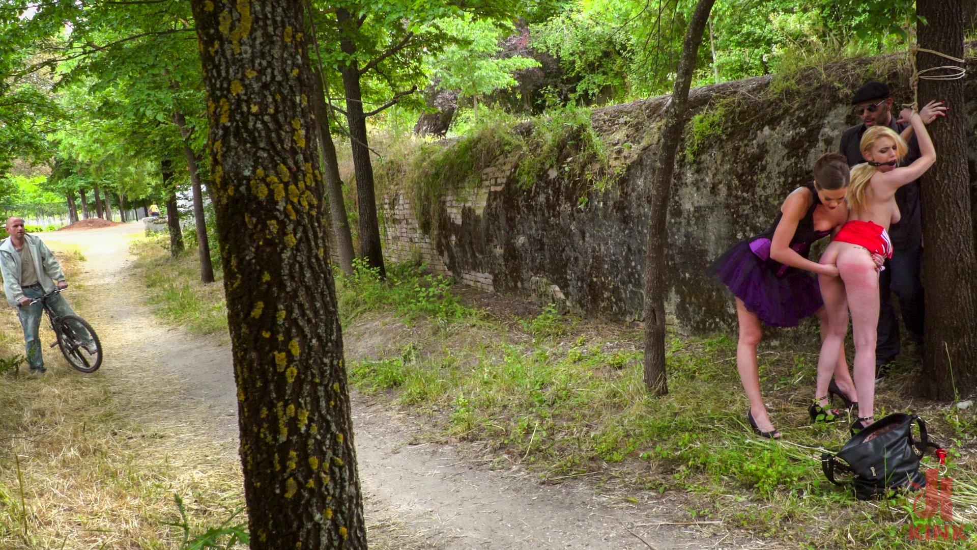 Photo number 0 from Gorgeous Anal Whore Gets Public DP!!! shot for Public Disgrace on Kink.com. Featuring Steve Holmes, Tina Kay, Antonio Ross and Daniela Dadivoso in hardcore BDSM & Fetish porn.