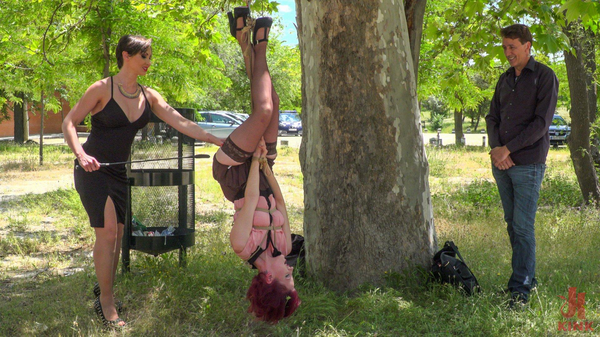 Photo number 1 from Pain Slut Rija Mae Fully Disgraced shot for Public Disgrace on Kink.com. Featuring Steve Holmes, Yasmin Scott, Kendo Ortiz and Rija Mae in hardcore BDSM & Fetish porn.