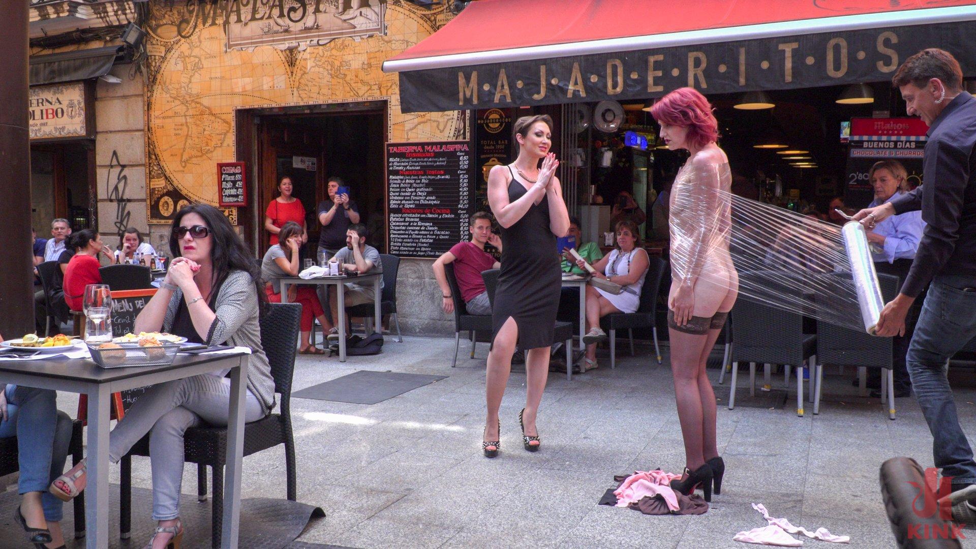 Photo number 4 from Pain Slut Rija Mae Fully Disgraced shot for Public Disgrace on Kink.com. Featuring Steve Holmes, Yasmin Scott, Kendo Ortiz and Rija Mae in hardcore BDSM & Fetish porn.