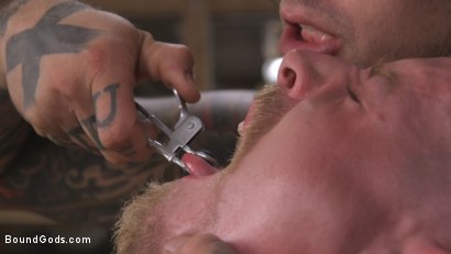 Photo number 2 from Convict Series - "In Prison, You'd be my Bitch!" shot for Bound Gods on Kink.com. Featuring Ruckus and Cody Winter in hardcore BDSM & Fetish porn.