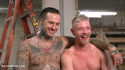 Photo number 14 from Convict Series - "In Prison, You'd be my Bitch!" shot for Bound Gods on Kink.com. Featuring Ruckus and Cody Winter in hardcore BDSM & Fetish porn.