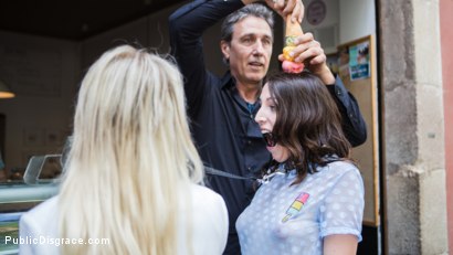 Photo number 2 from The Public Fuck Toy of Barcelona shot for Public Disgrace on Kink.com. Featuring Steve Holmes, Liz Rainbow, Max Cortes and Amber Deen in hardcore BDSM & Fetish porn.