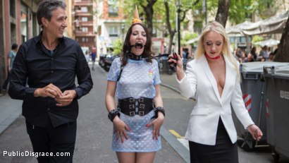 Photo number 3 from The Public Fuck Toy of Barcelona shot for Public Disgrace on Kink.com. Featuring Steve Holmes, Liz Rainbow, Max Cortes and Amber Deen in hardcore BDSM & Fetish porn.