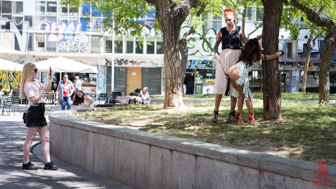 Photo number 1 from Submissive, Slut Melody Petite Gets Humiliated and Fucked in Public! shot for Public Disgrace on Kink.com. Featuring Steve Holmes, Juan Lucho, Silvia Rubi and Melody Petite in hardcore BDSM & Fetish porn.