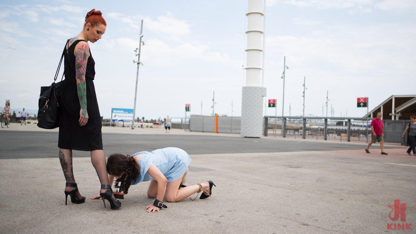 Photo number 1 from Young Whore Francesca DiCaprio Shamed, Tied-Up, and Fucked in Public! shot for Public Disgrace on Kink.com. Featuring Steve Holmes, Francesca DiCaprio, Max Cortes and Silvia Rubi in hardcore BDSM & Fetish porn.