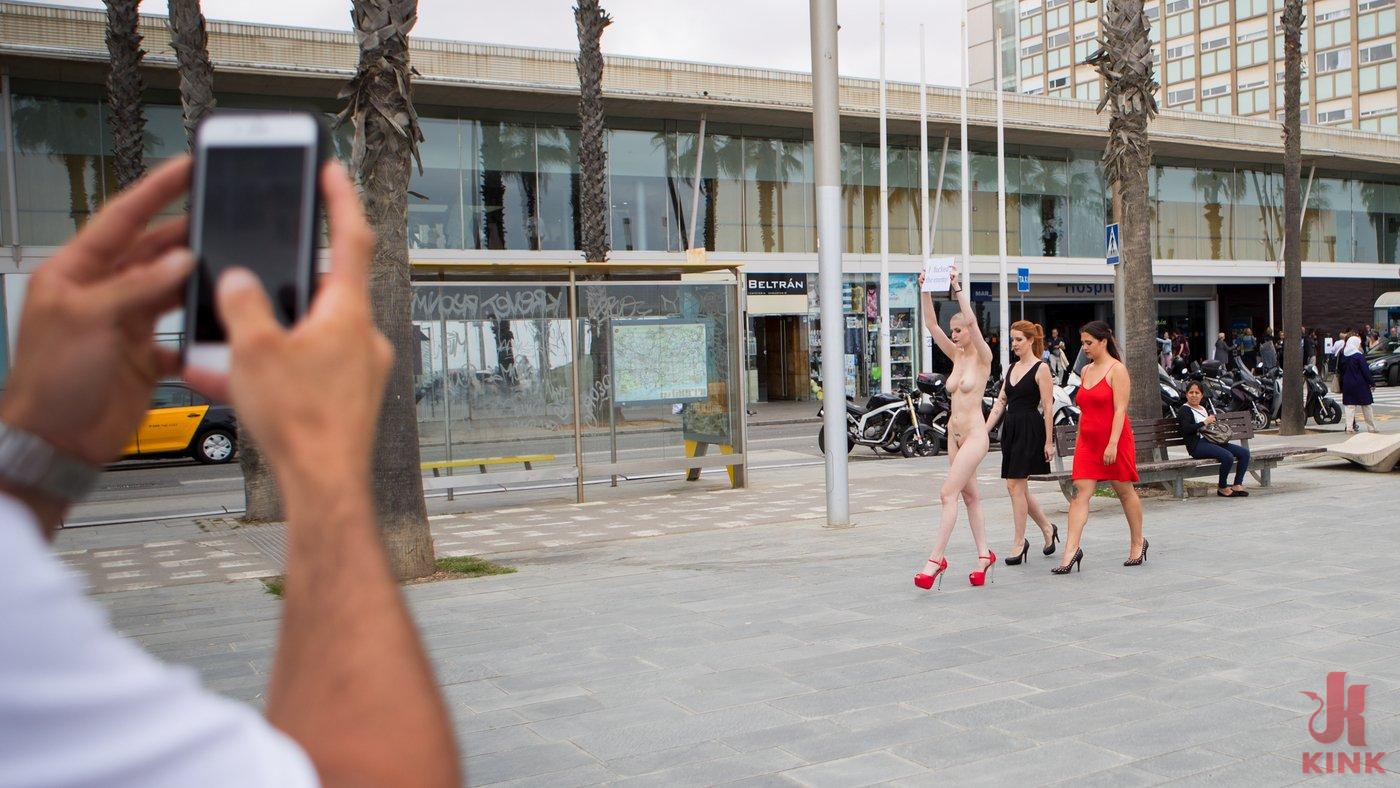 Photo number 6 from Petite Slut Nerea Falco Shaves Head and Gets Gang Fucked in Public! shot for Public Disgrace on Kink.com. Featuring Steve Holmes, Irina Vega, Max Cortes, Nerea Falco and Lady Nala in hardcore BDSM & Fetish porn.