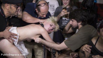 Photo number 12 from Petite Whore Molly Saint Rose Fucked and Humiliated in Public Plaza!! shot for Public Disgrace on Kink.com. Featuring Steve Holmes, Antonio Ross, Tina Kay and Molly Saint Rose in hardcore BDSM & Fetish porn.