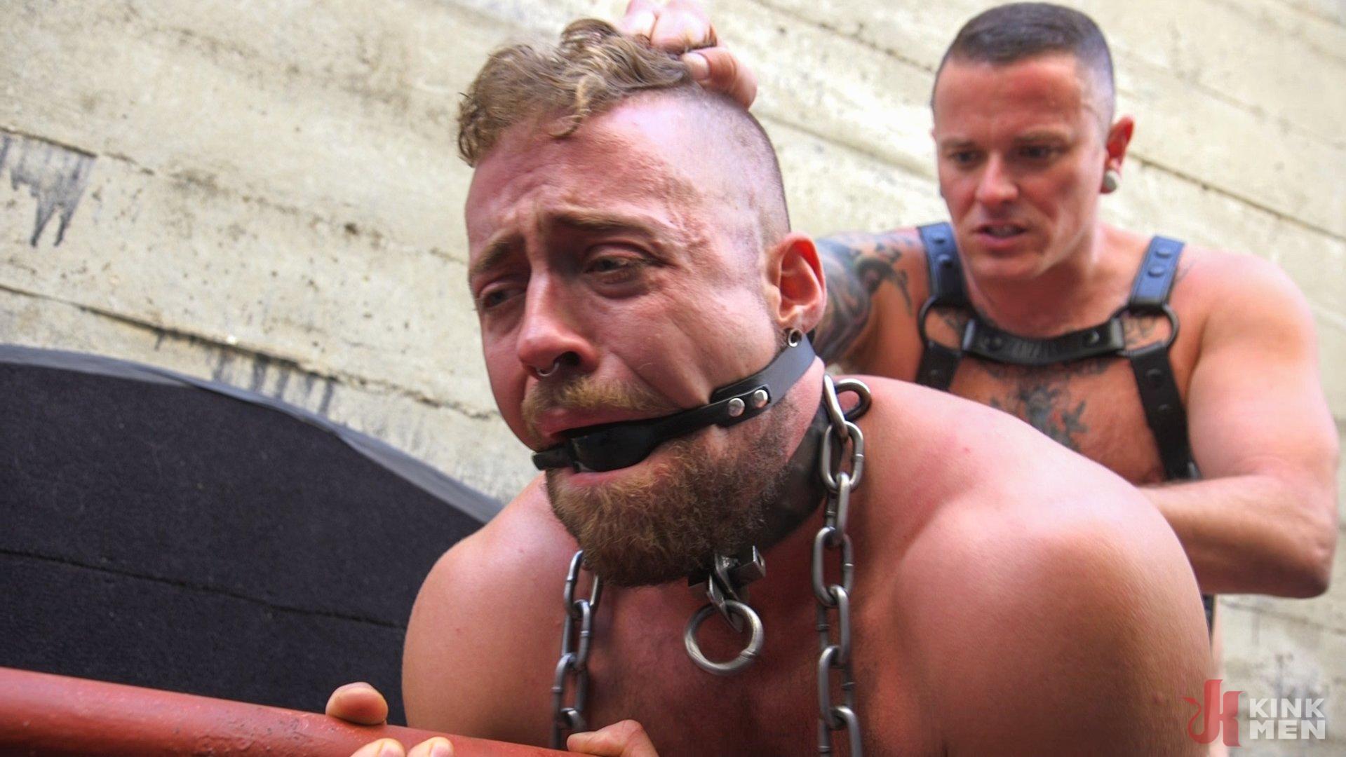 Photo number 6 from Muscle Stud is Shackled & Flogged in the Streets for SF Pride Weekend shot for Bound Gods on Kink.com. Featuring Jay Austin and Max Cameron in hardcore BDSM & Fetish porn.