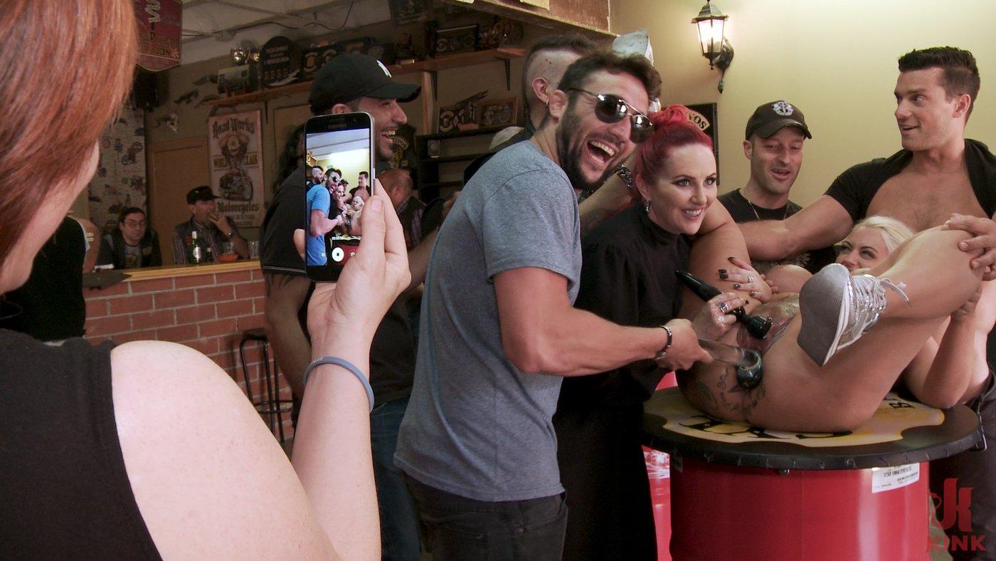 Photo number 2 from Busty Blonde Candela X Submits In Biker Bar shot for Public Disgrace on Kink.com. Featuring Ramon Nomar, Mz Berlin and Candela X in hardcore BDSM & Fetish porn.