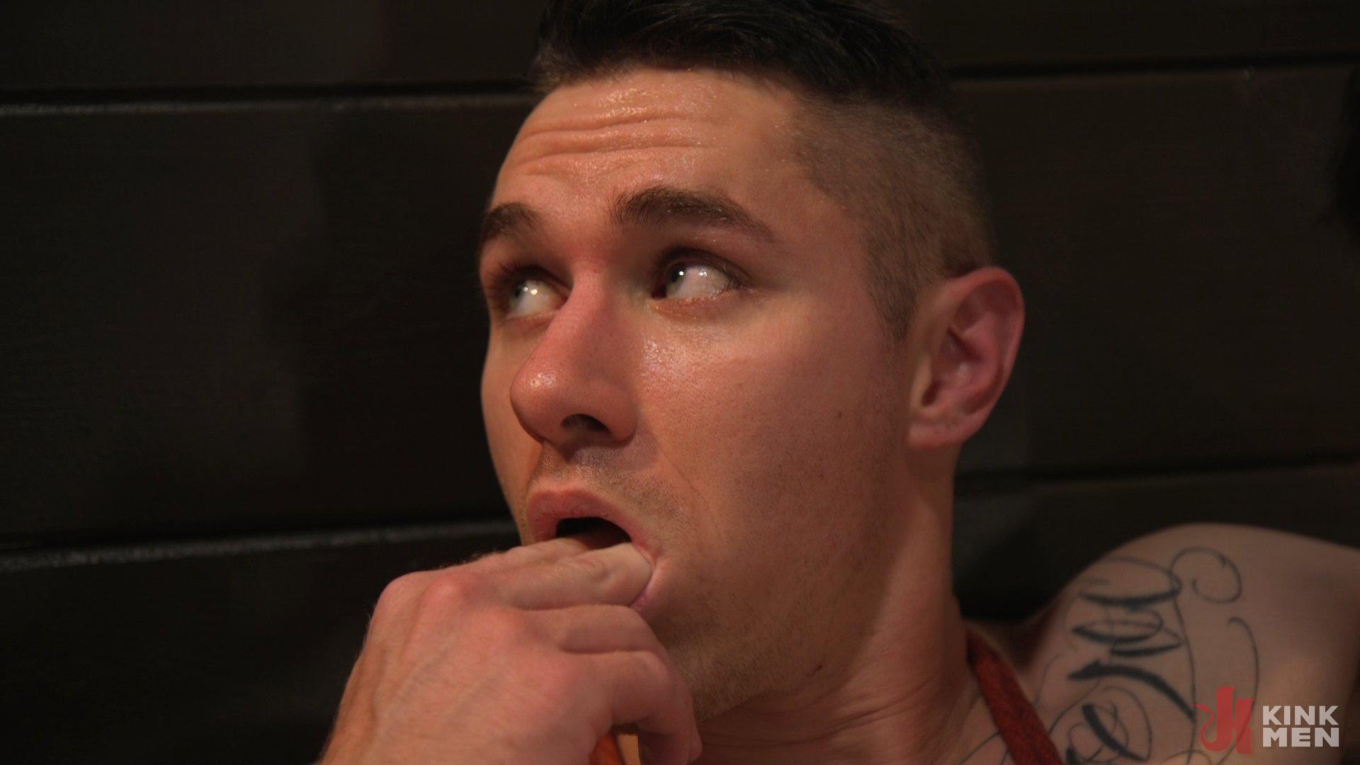 Photo number 18 from New to KinkMen, Zak Bishop Gets Sucked, Edged and Fisted Till He Blows shot for Men On Edge on Kink.com. Featuring Zak Bishop in hardcore BDSM & Fetish porn.