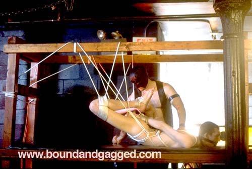 Photo number 9 from Masters & Slaves 2: Coming Together shot for Bound And Gagged on Kink.com. Featuring Jason Branch, Steve Ross, Jay Ross, Aaron Tanner and Tony Ferrari in hardcore BDSM & Fetish porn.