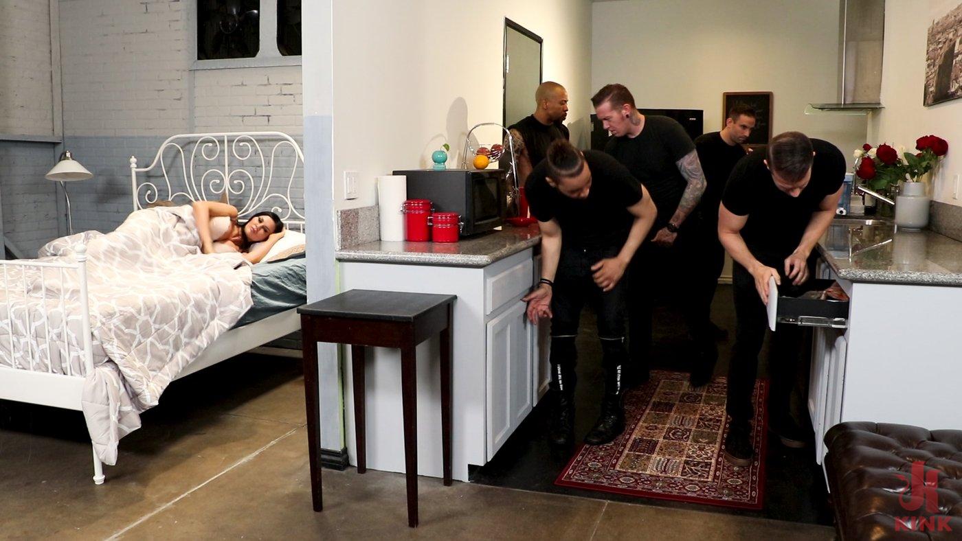 Photo number 1 from The Home Invasion starring Jasmine Jae shot for Bound Gang Bangs on Kink.com. Featuring Jasmine Jae, Donny Sins, Codey Steele, Eddie Jaye, JJ Graves and Johnny Goodluck in hardcore BDSM & Fetish porn.