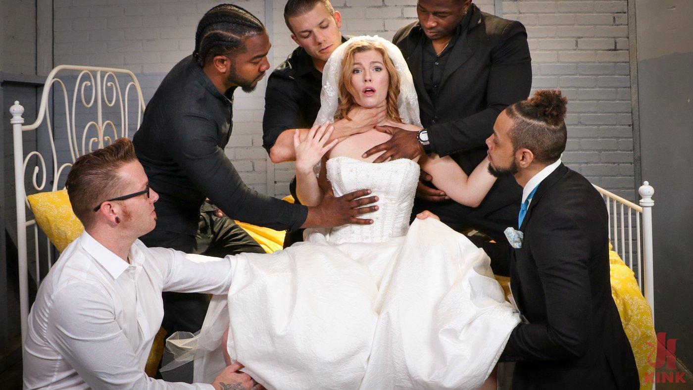 Photo number 1 from Bride Slut: Ella Nova Takes 5 Hard Cocks Right Before Her Wedding Day shot for Bound Gang Bangs on Kink.com. Featuring Ella Nova, Donny Sins, Johnny Goodluck, Codey Steele, John Johnson and Rob Piper in hardcore BDSM & Fetish porn.