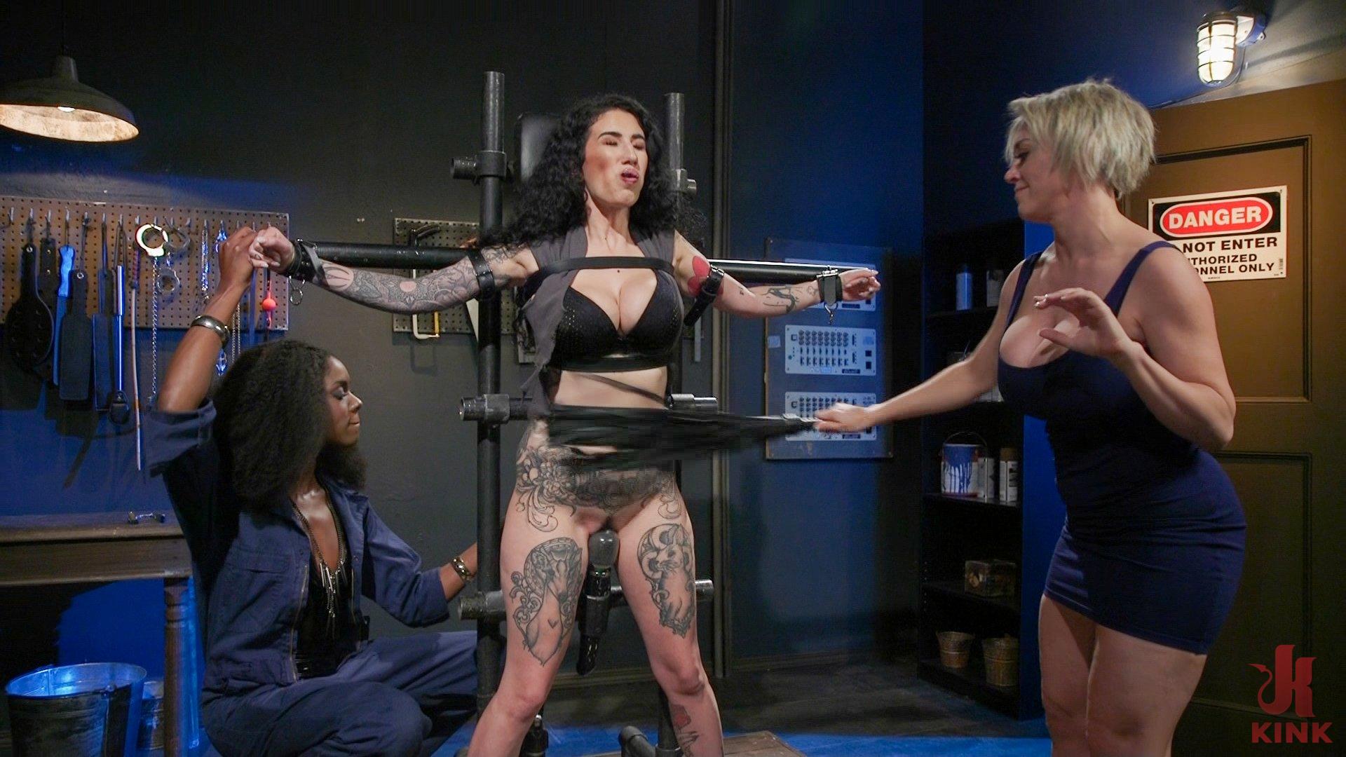 Photo number 2 from Kinky Workshop: Ana Foxxx & Dee Williams Strap-On DP Arabelle Raphael shot for Whipped Ass on Kink.com. Featuring Dee Williams, Ana Foxxx and Arabelle Raphael in hardcore BDSM & Fetish porn.