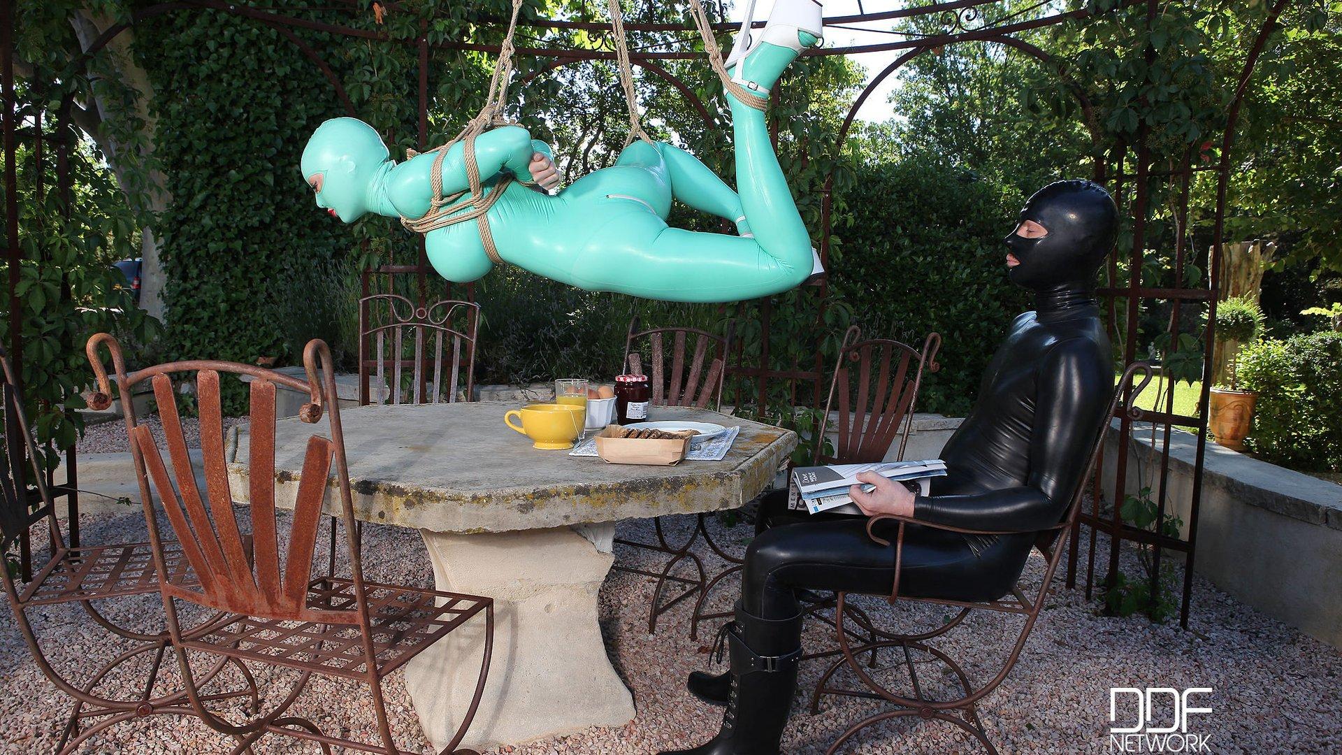 Photo number 4 from Suspended Penetration shot for DDF Network on Kink.com. Featuring Kristien and Latex Lucy in hardcore BDSM & Fetish porn.