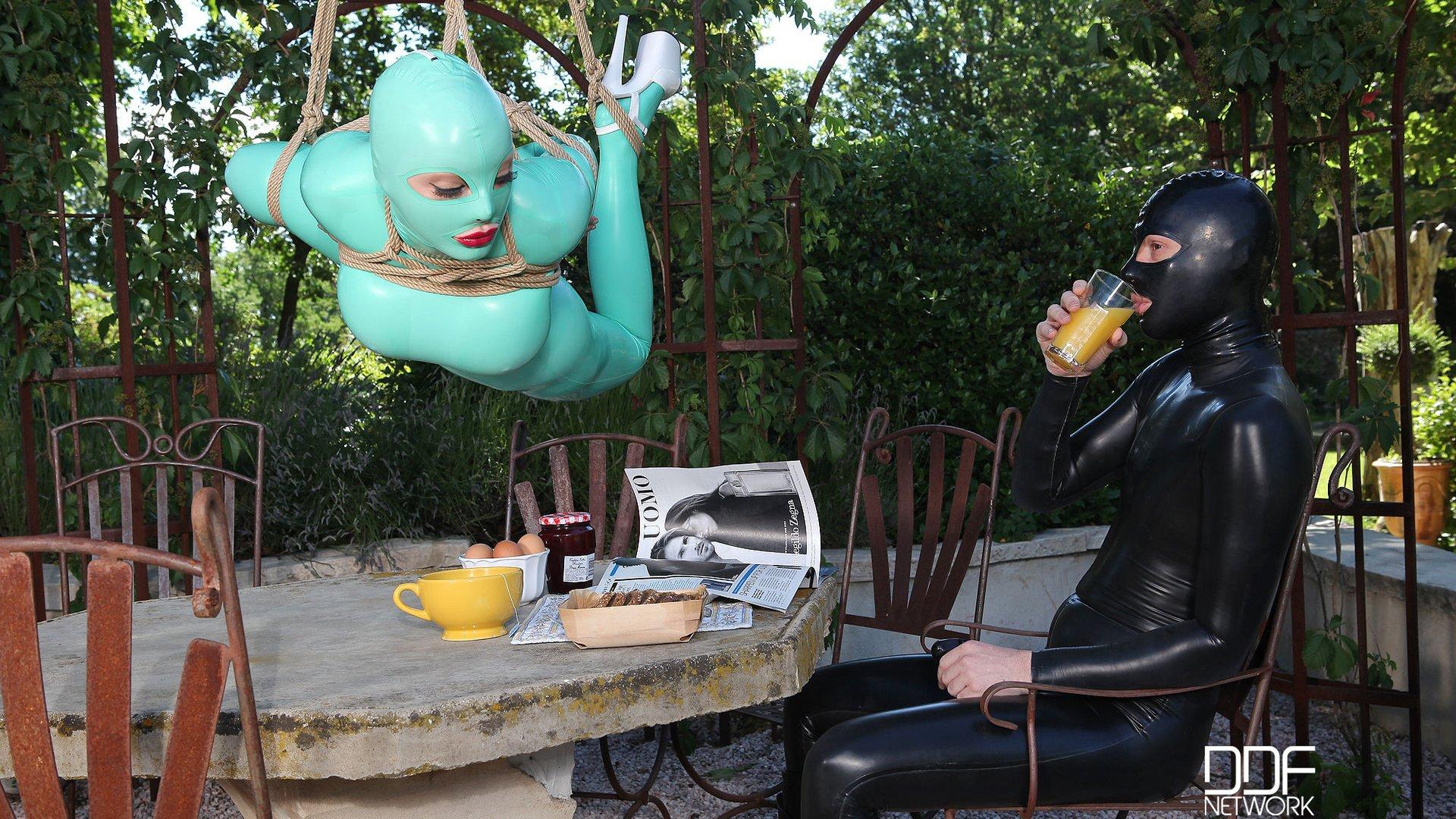 Photo number 5 from Suspended Penetration shot for DDF Network on Kink.com. Featuring Kristien and Latex Lucy in hardcore BDSM & Fetish porn.