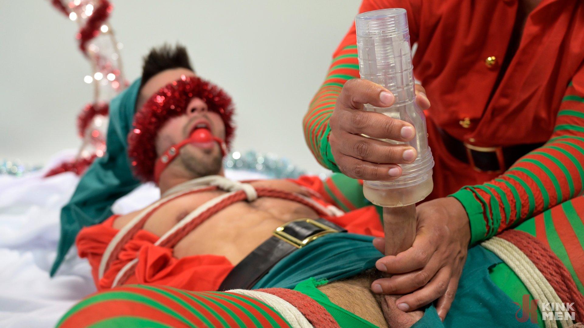 Photo number 4 from Impish Little Elves: Casey Everett Edged by Santa and his Lil Helper shot for Men On Edge on Kink.com. Featuring Casey Everett in hardcore BDSM & Fetish porn.