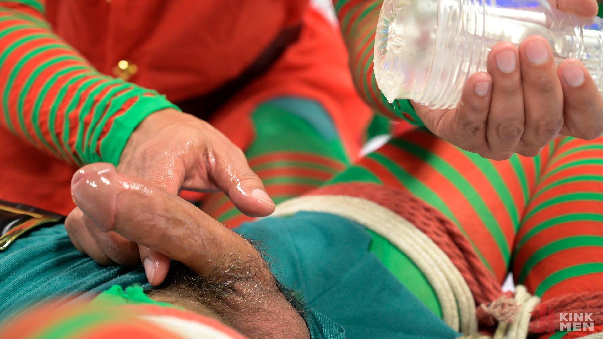 Photo number 5 from Impish Little Elves: Casey Everett Edged by Santa and his Lil Helper shot for Men On Edge on Kink.com. Featuring Casey Everett in hardcore BDSM & Fetish porn.