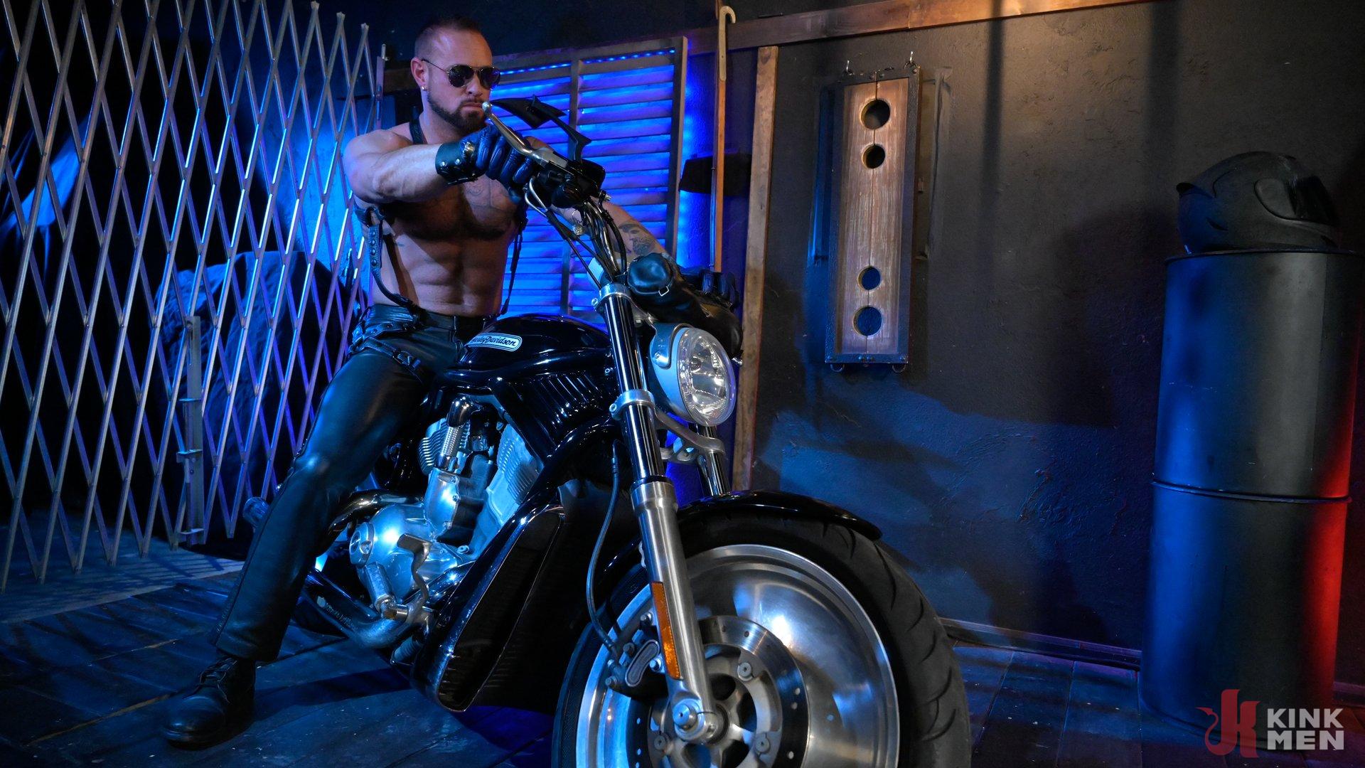 Photo number 1 from Rode Hard: Dillon Diaz Dominated On Michael Roman's Motorcycle shot for Bound Gods on Kink.com. Featuring Michael Roman and Dillon Diaz in hardcore BDSM & Fetish porn.