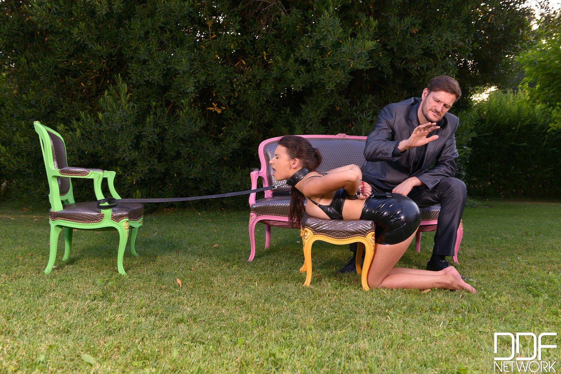 Photo number 11 from Human Watchdog: Submissive Gets Some Outdoor Education shot for House of Taboo on Kink.com. Featuring Sophia Laure and Ian Scott in hardcore BDSM & Fetish porn.