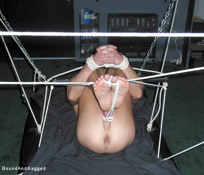 Photo number 15 from TAG TIED: "The Floating Bondage Board" shot for Bound And Gagged on Kink.com. Featuring Tag Adams and Doug Jeffries in hardcore BDSM & Fetish porn.