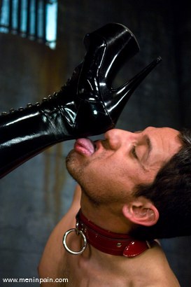 Photo number 1 from Latex Dominatrix Meets Corporate Scum shot for Men In Pain on Kink.com. Featuring Brian Mayor and Penny Flame in hardcore BDSM & Fetish porn.